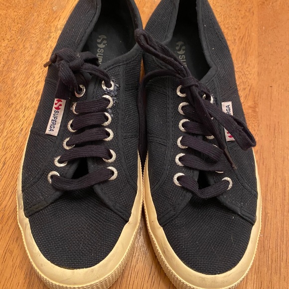 Superga navy & white canvas sneakers EU 40 US 9 - Picture 2 of 11